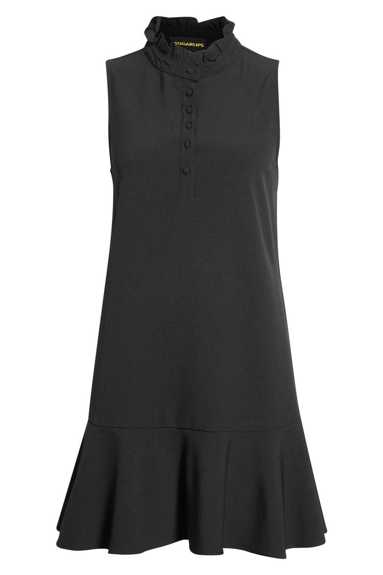 Alyssa Ruffle Shift Dress, Main, color, BLACK