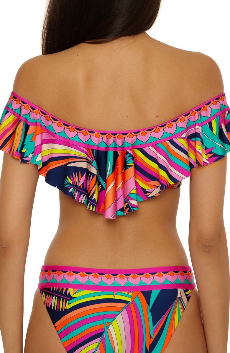 Trina Turk Paralia Ruffle Off the Shoulder Bikini Top, Alternate, color, Multi