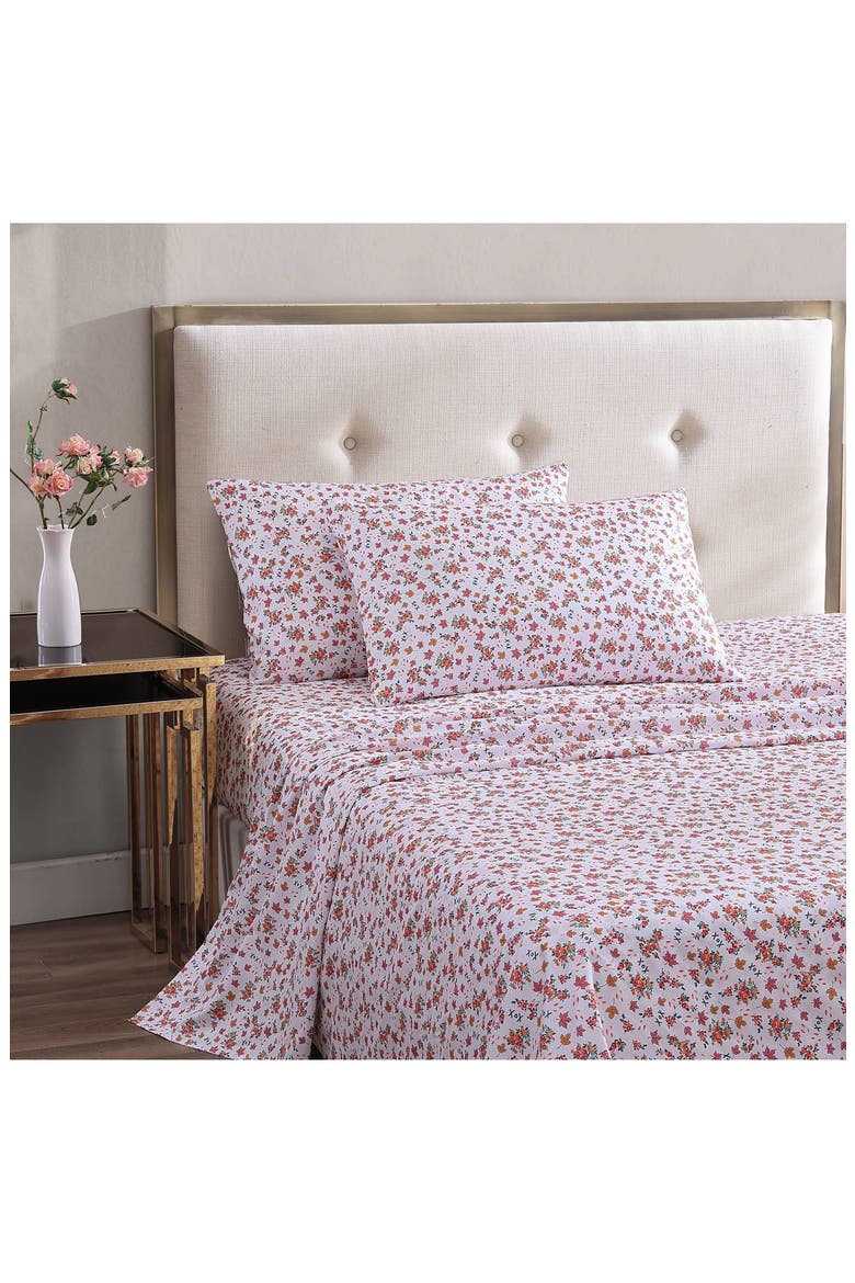 Fall Foliage Sheet Set, Alternate, color, PINK