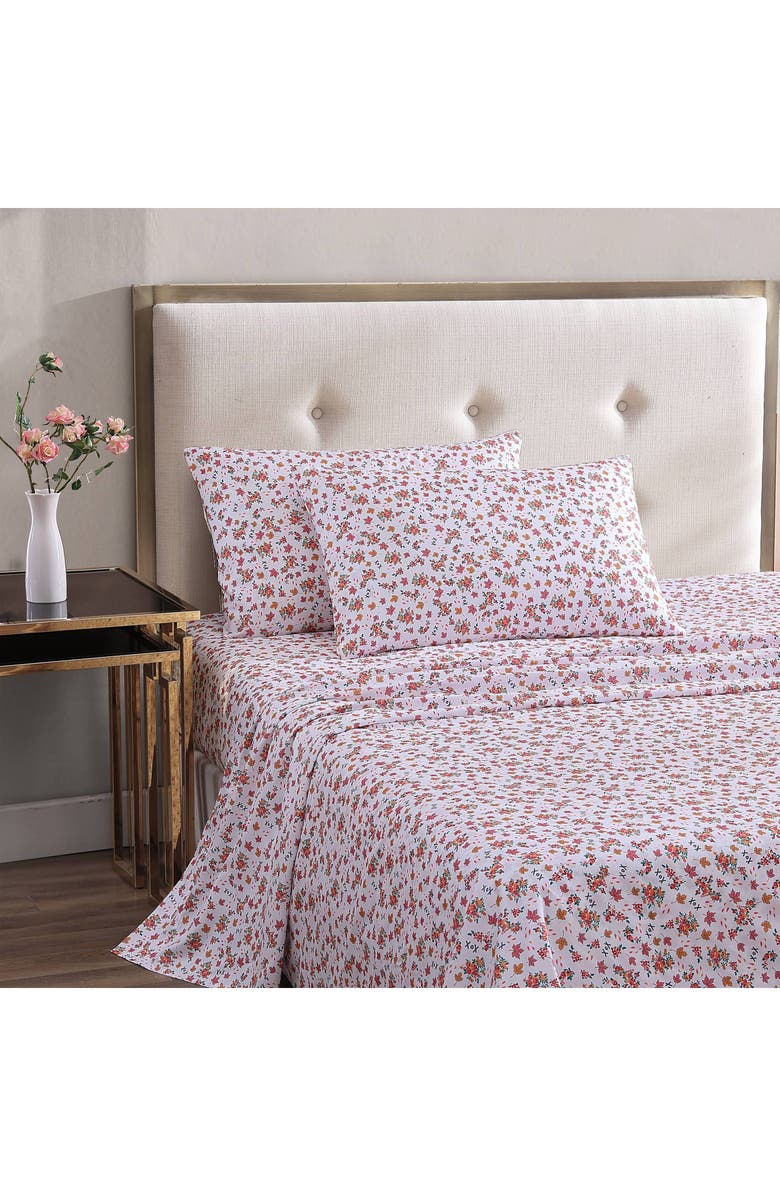Betsey Johnson Fall Foliage Sheet Set, Alternate, color, Pink