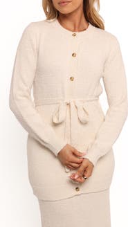 Petal & Pup Charmelle Tie Waist Bouclé Cardigan