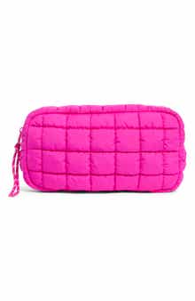 Quilted Nylon Cosmetic Pouch