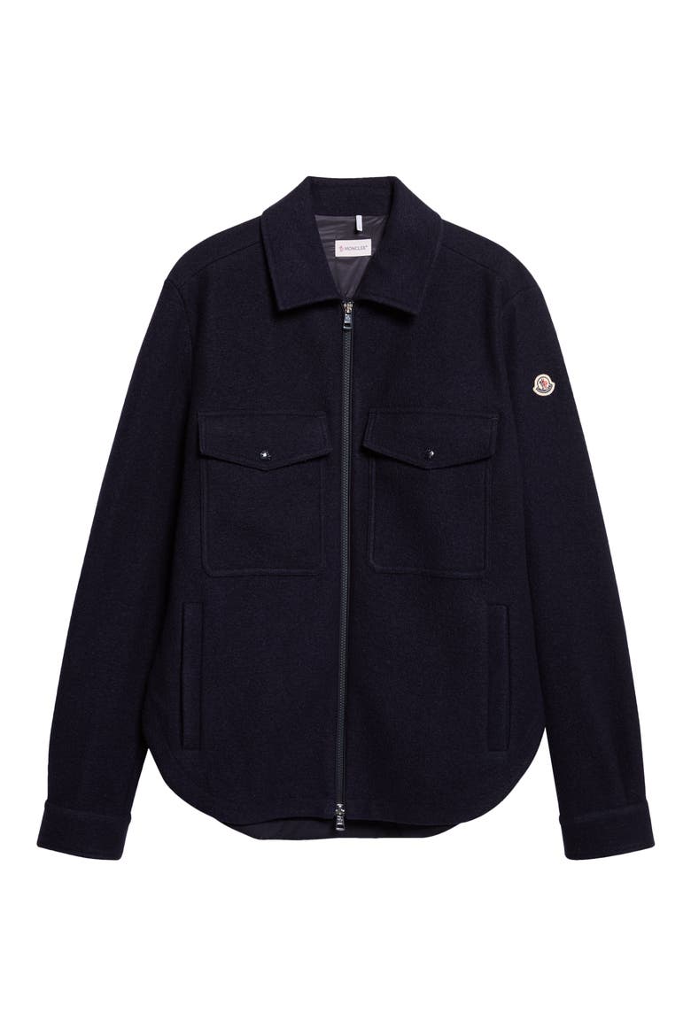 Virgin Wool Zip Overshirt, Main, color, STARLESS NIGHT