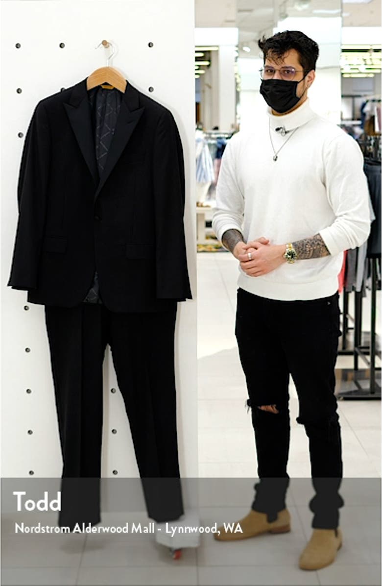 Infinity Classic Fit Peak Lapel Wool Tuxedo, sales video thumbnail