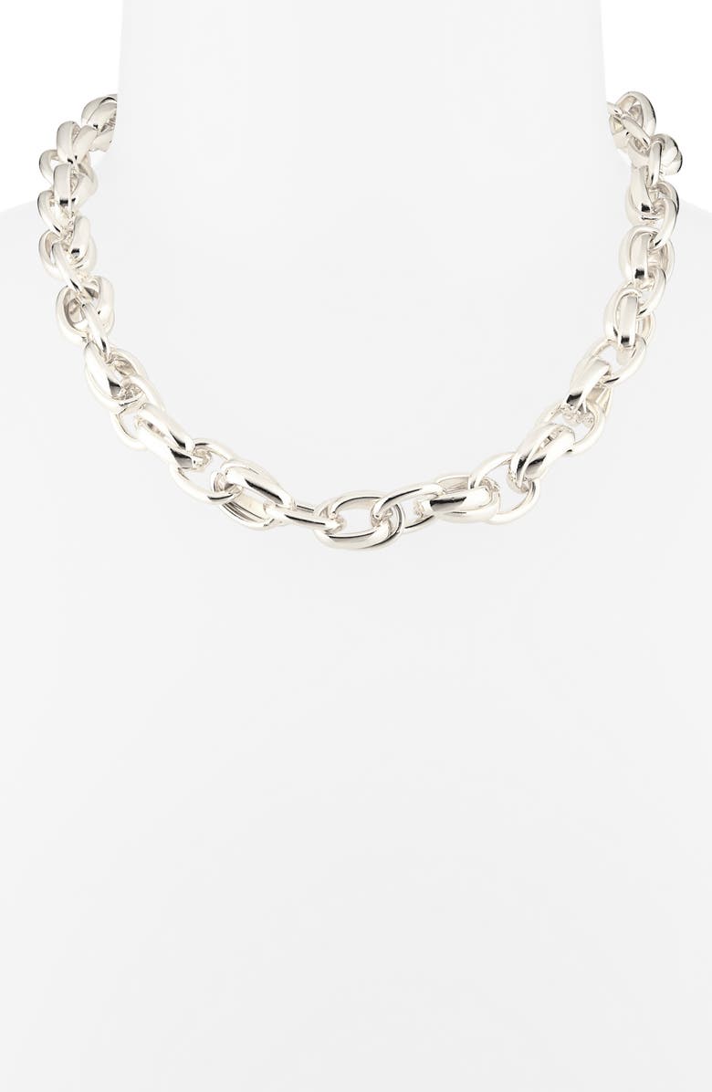 Nordstrom Interlocking Chunky Chain Necklace, Alternate, color, Silver