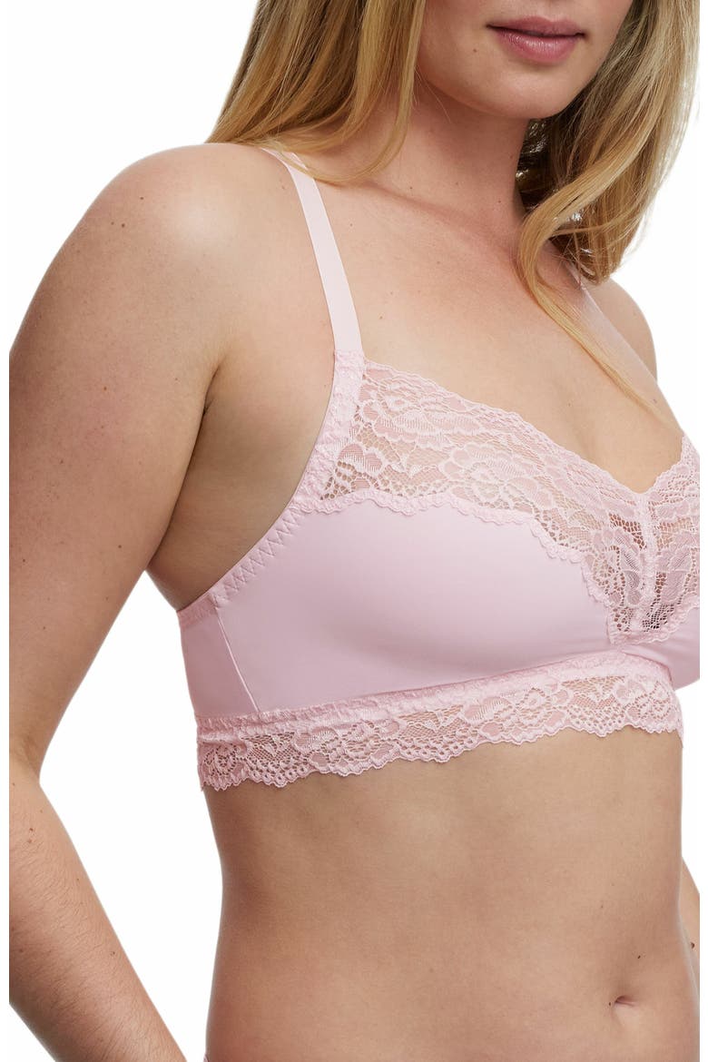 Goddess Busty Racerback Lace Bralette, Alternate, color, LT PINK