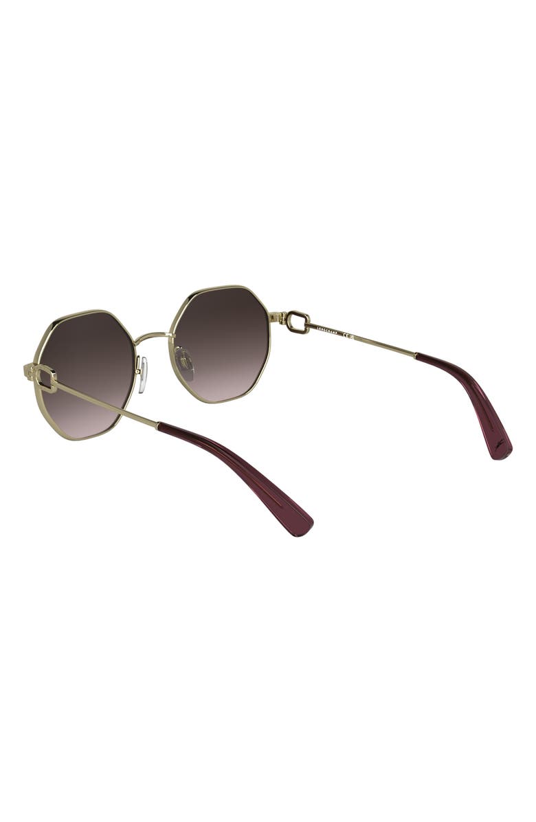 Longchamp Le Foulonné 52mm Gradient Round Sunglasses, Alternate, color, Gold/ Gradient Brown Rose