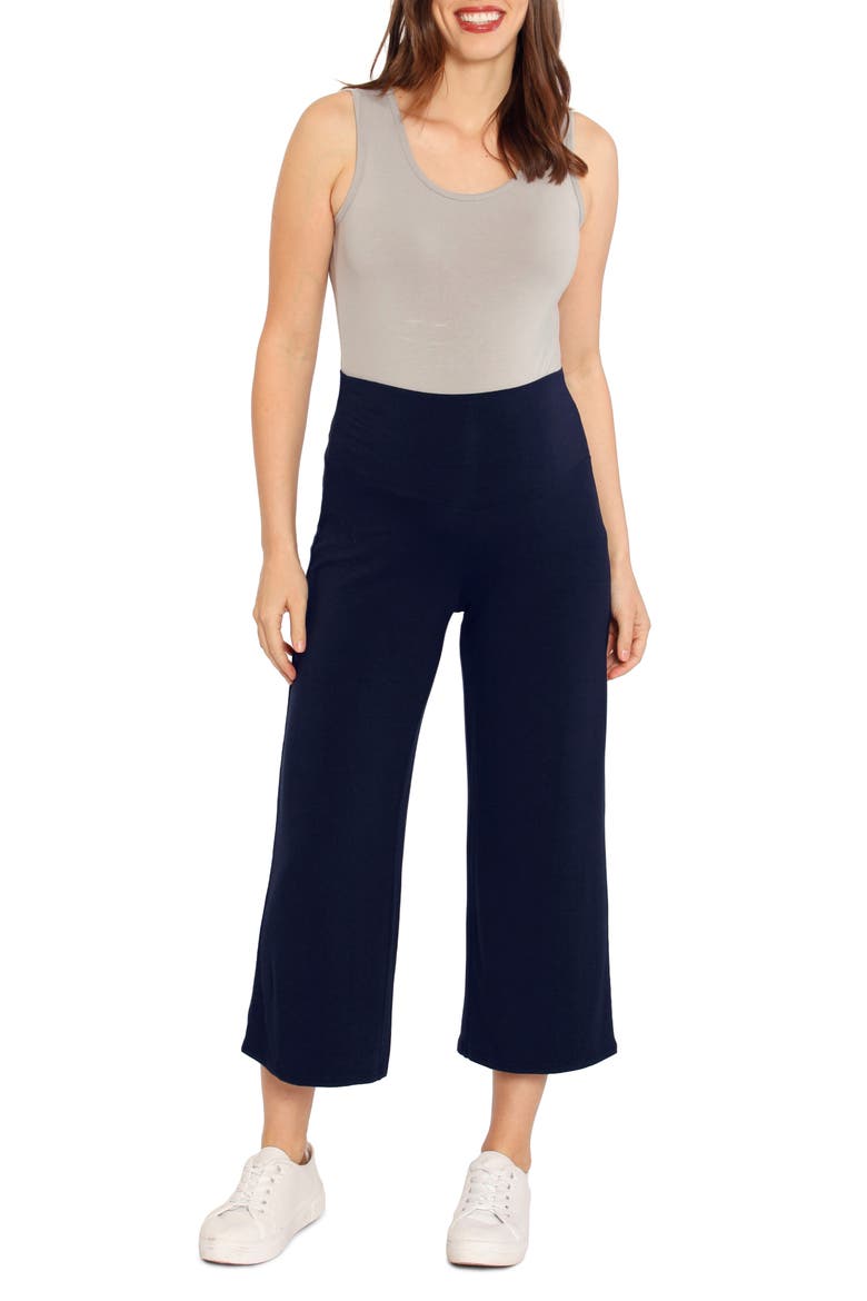 Crop Wide Leg Maternity Pants, Main, color, NAVY