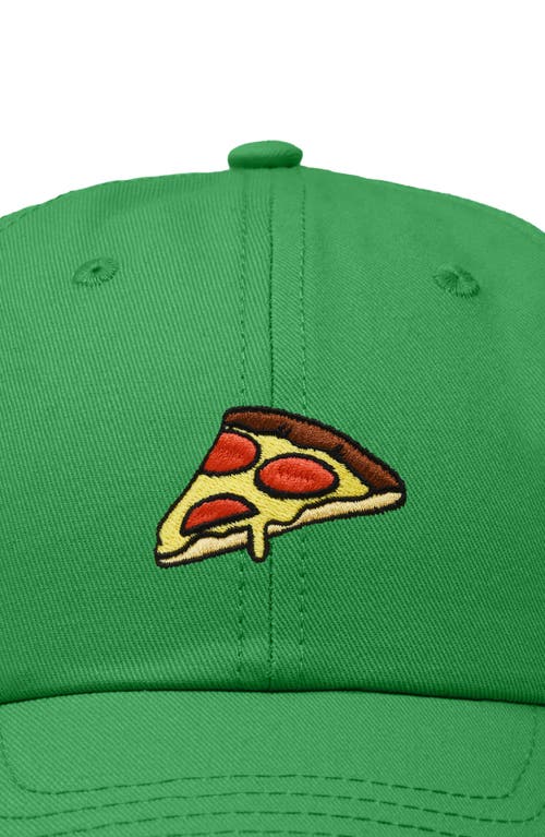 Dalix Pizza Slice Embroidered Dad Hat In Kelly Green
