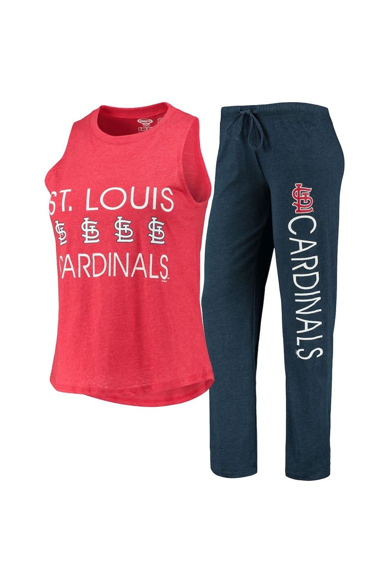 Women's Concepts Sport Navy/Red St. Louis Cardinals Meter Muscle Tank Top & Pants Sleep Set, Main, color, Navy