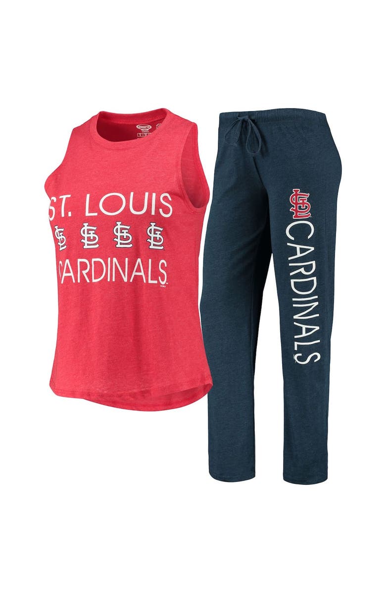 CONCEPTS SPORT Women's Concepts Sport Navy/Red St. Louis Cardinals Meter Muscle Tank Top & Pants Sleep Set, Main, color, Navy