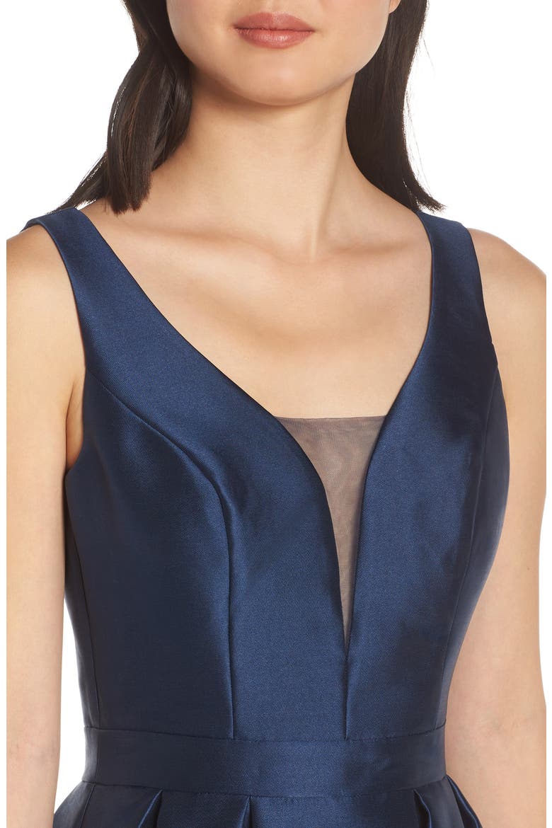 Perla Back Cutout Evening Dress, Alternate, color, NAVY