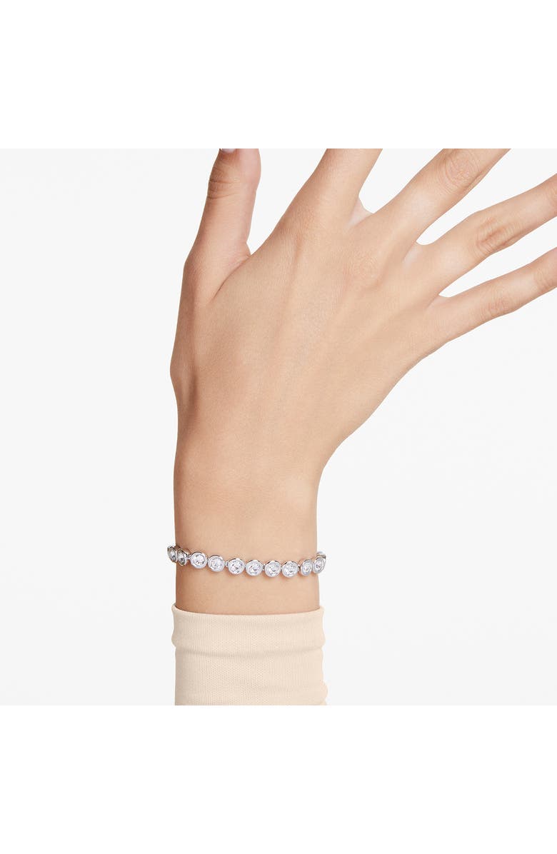 Swarovski Imber Crystal Tennis Bracelet, Alternate, color, White/ Silver
