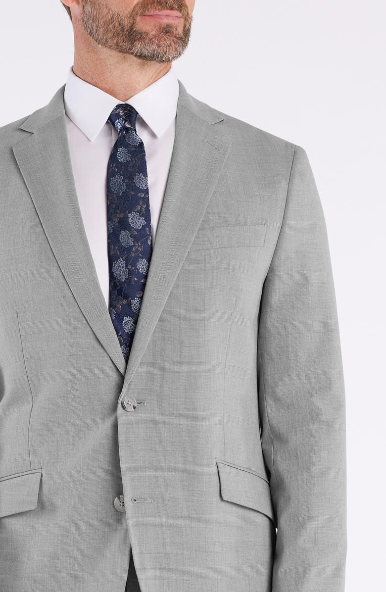 SAVILE ROW CO Light Grey Plaid Suit, Alternate, color, Grey