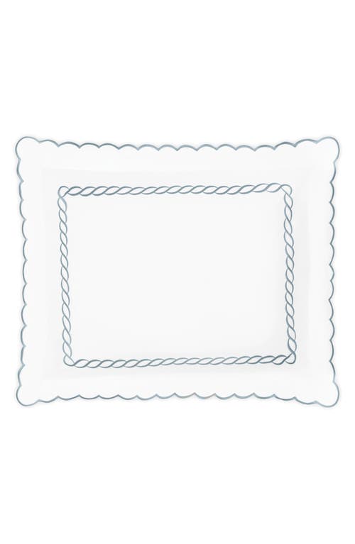 Matouk Classic Chain Scallop Pillow Sham In Hazy Blue