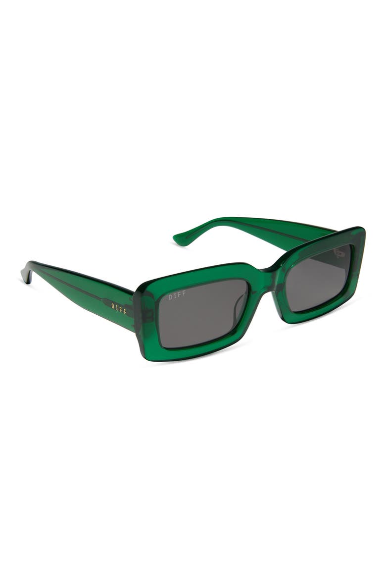 Indy 51mm Polarized Rectangular Sunglasses, Alternate, color, GREEN