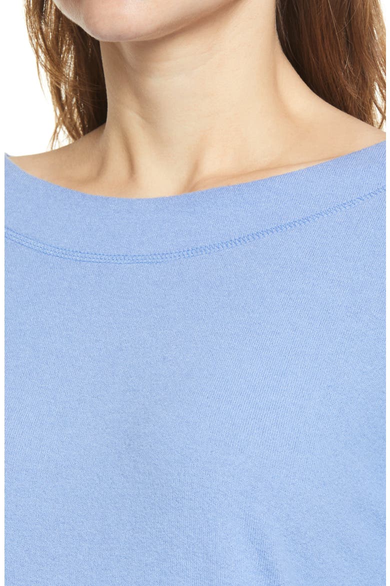 Bateau Neck Fleece Top, Alternate, color, BLUE LAVENDAR