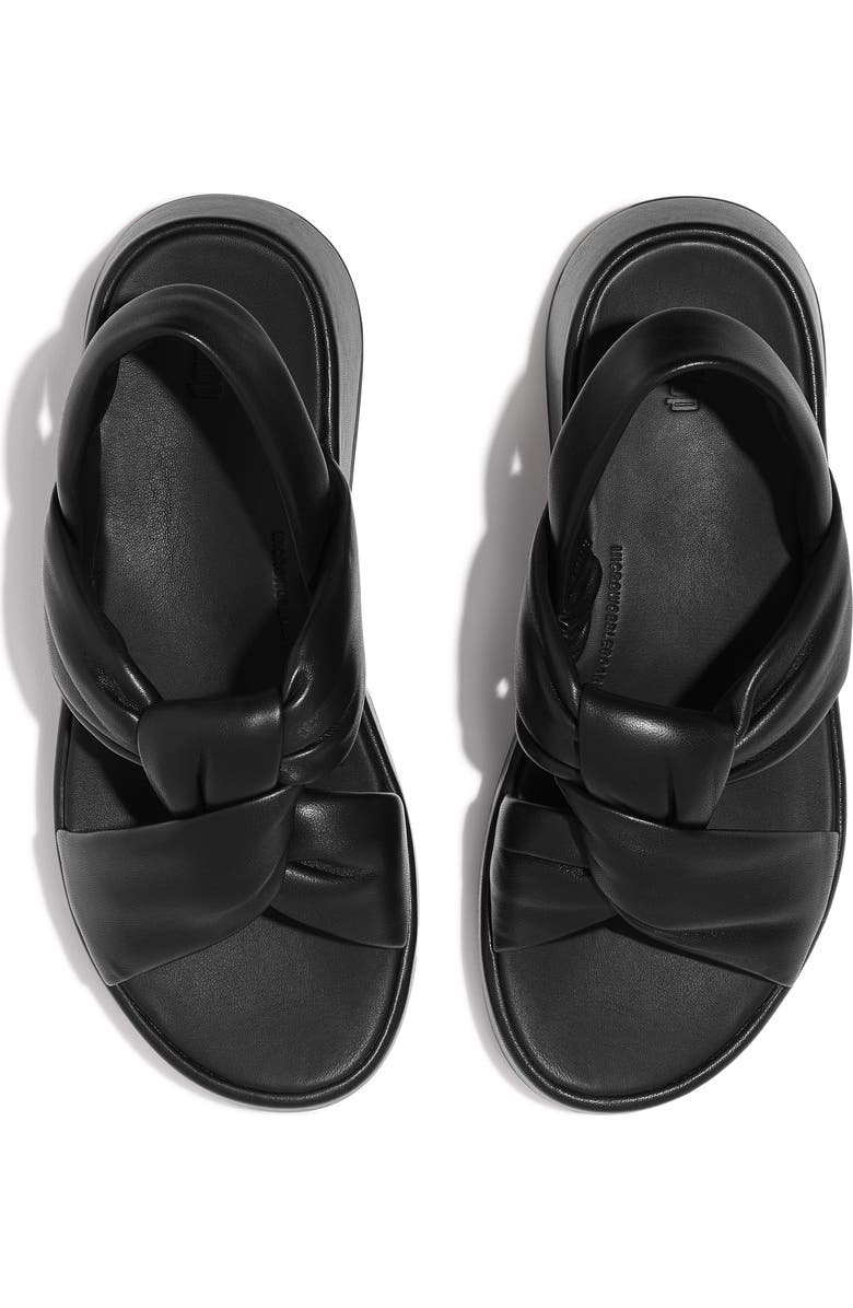 FitFlop F-Mode Knot Slingback Platform Wedge Sandal, Alternate, color, All Black
