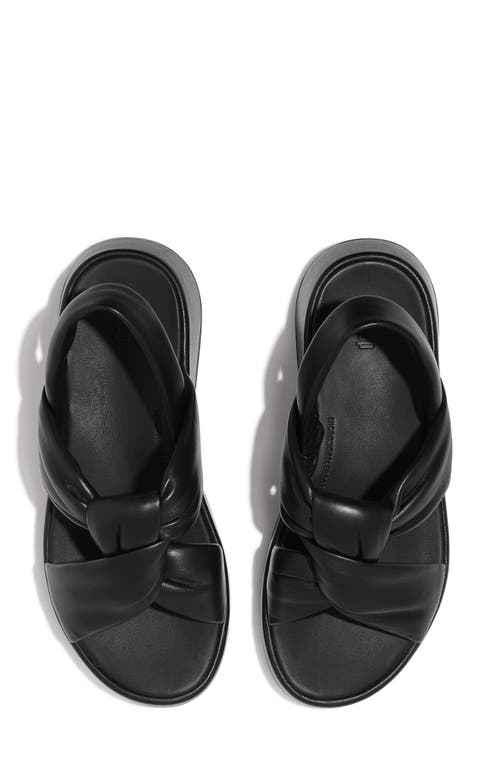 Fitflop F-mode Knot Slingback Platform Wedge Sandal In All Black