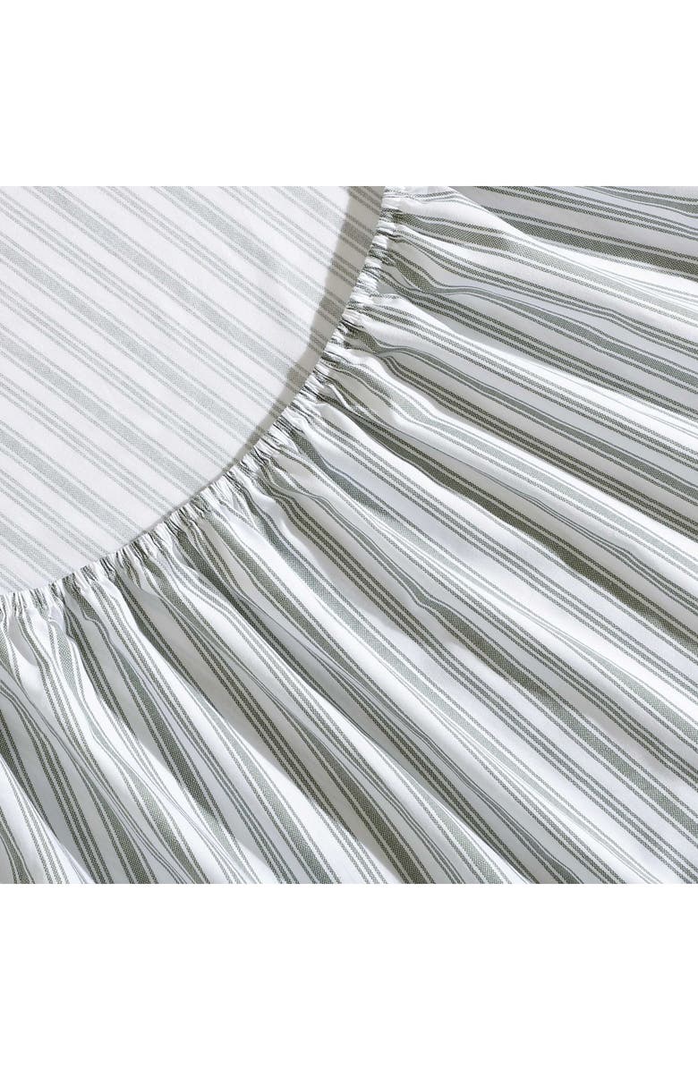 Nautica Coleridge Stripe 200-Thread Count Cotton Percale Sheet Set, Alternate, color, Medium / Dark Green