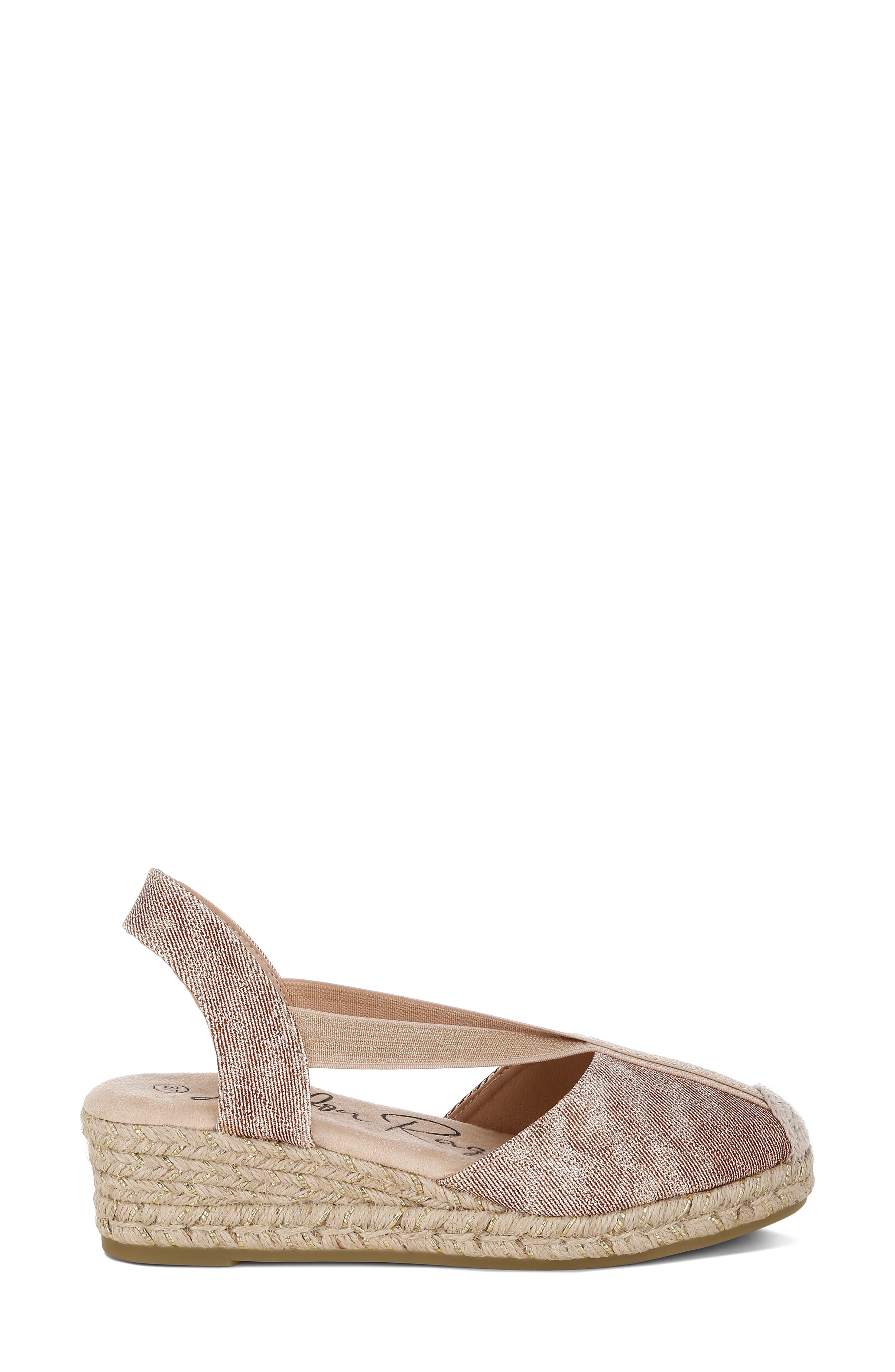 LONDON RAG Port Side Metallic Espadrille Platform Wedge Pump, Alternate, color, Blush