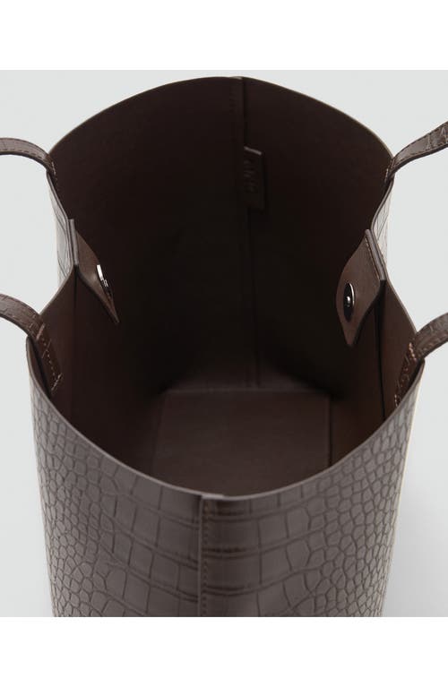 Mango Faux Leather Shopper Tote In Brown