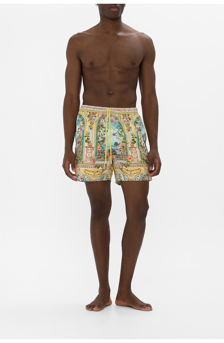 Camilla Mid Length Boardshort With Elastic Waist Tales Of Topkapi Palace, Alternate, color, Tales Of Topkapi Palace