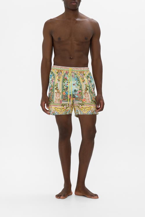 Camilla Mid Length Boardshort With Elastic Waist Tales Of Topkapi Palace In Multi