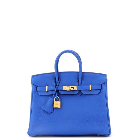 Birkin Handbag Blue Togo with Gold Hardware 25