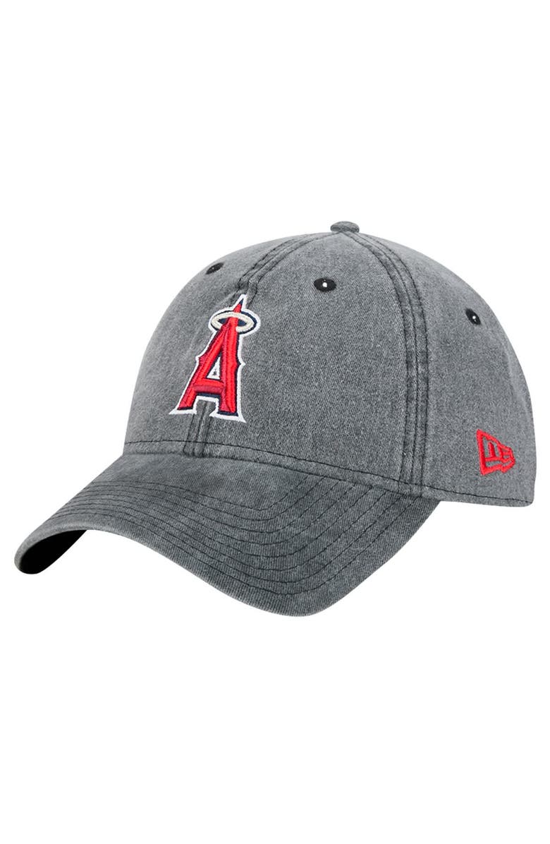 New Era Men's New Era Black Los Angeles Angels Rugged Team 9TWENTY Adjustable Hat, Main, color, 