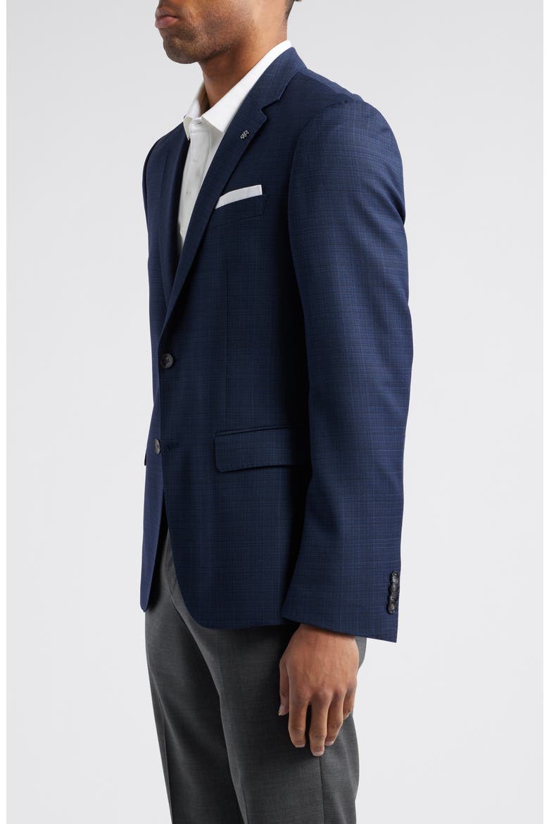 Hutson Navy Mélange Textured Wool Sport Coat, Alternate, color, DARK BLUE