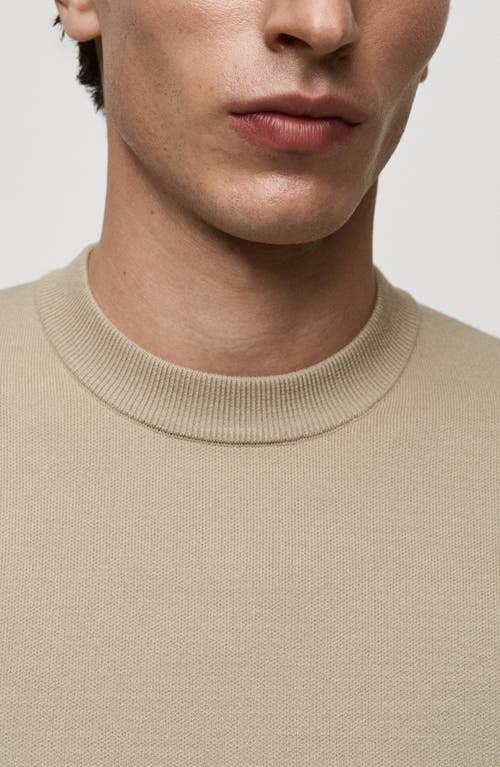 Mango Regular Fit Viscose Blend Crewneck Sweater In Neutral