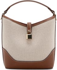 MANGO Contrasting Canvas Bucket Bag