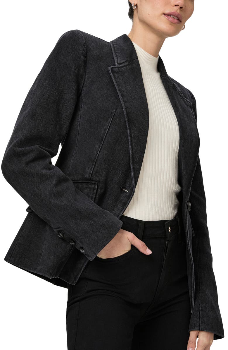 PAIGE Carmen Denim Blazer, Alternate, color, Evening Onyx