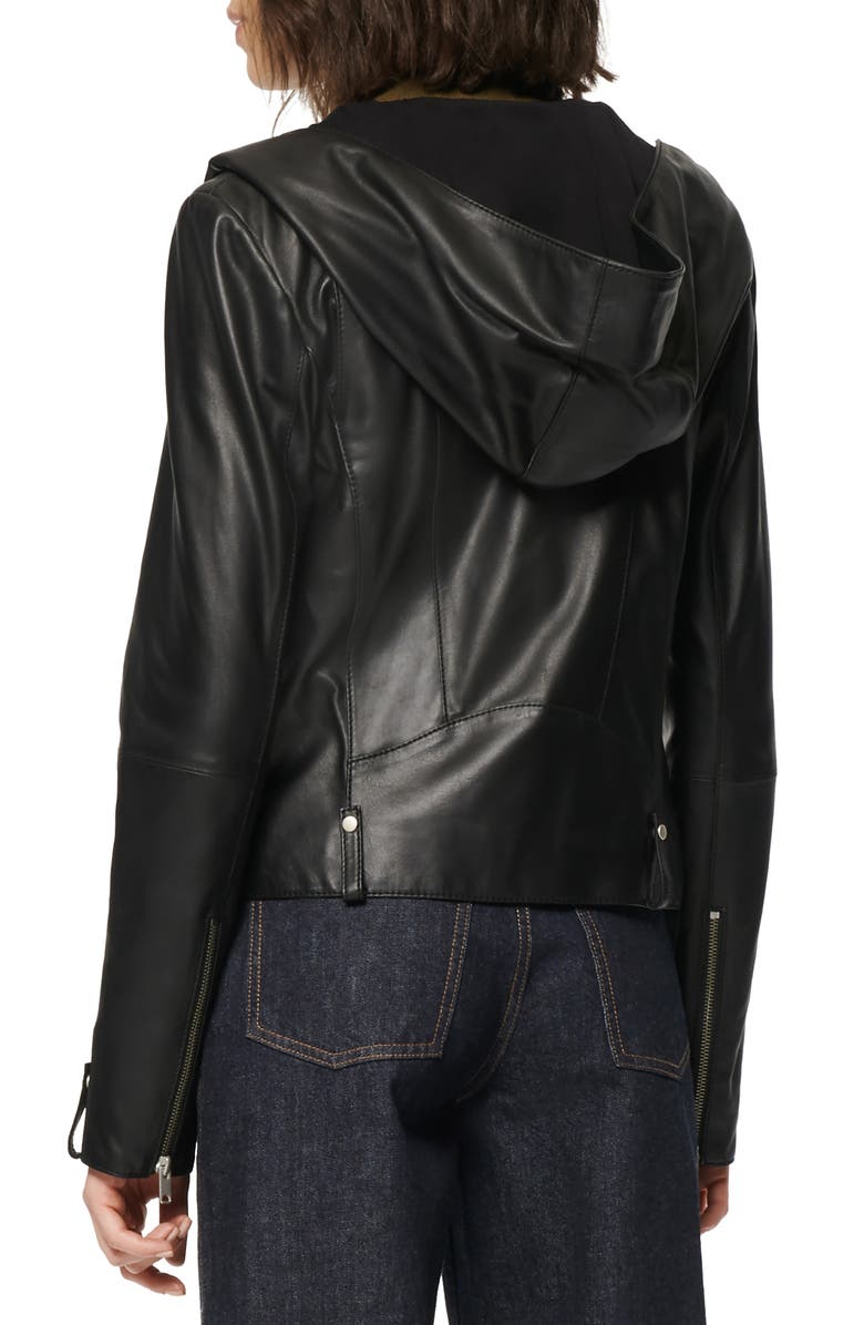 Marc New York Hooded Leather Jacket, Alternate, color, 