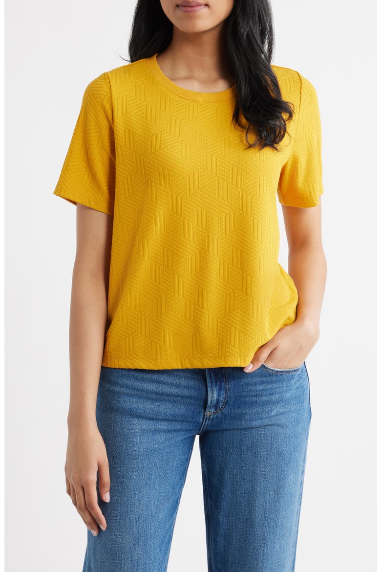 Jacquard T-Shirt, Main, color, MUSTARD