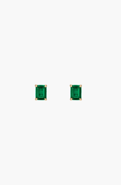 Gemstone Solitaire Stud Earrings