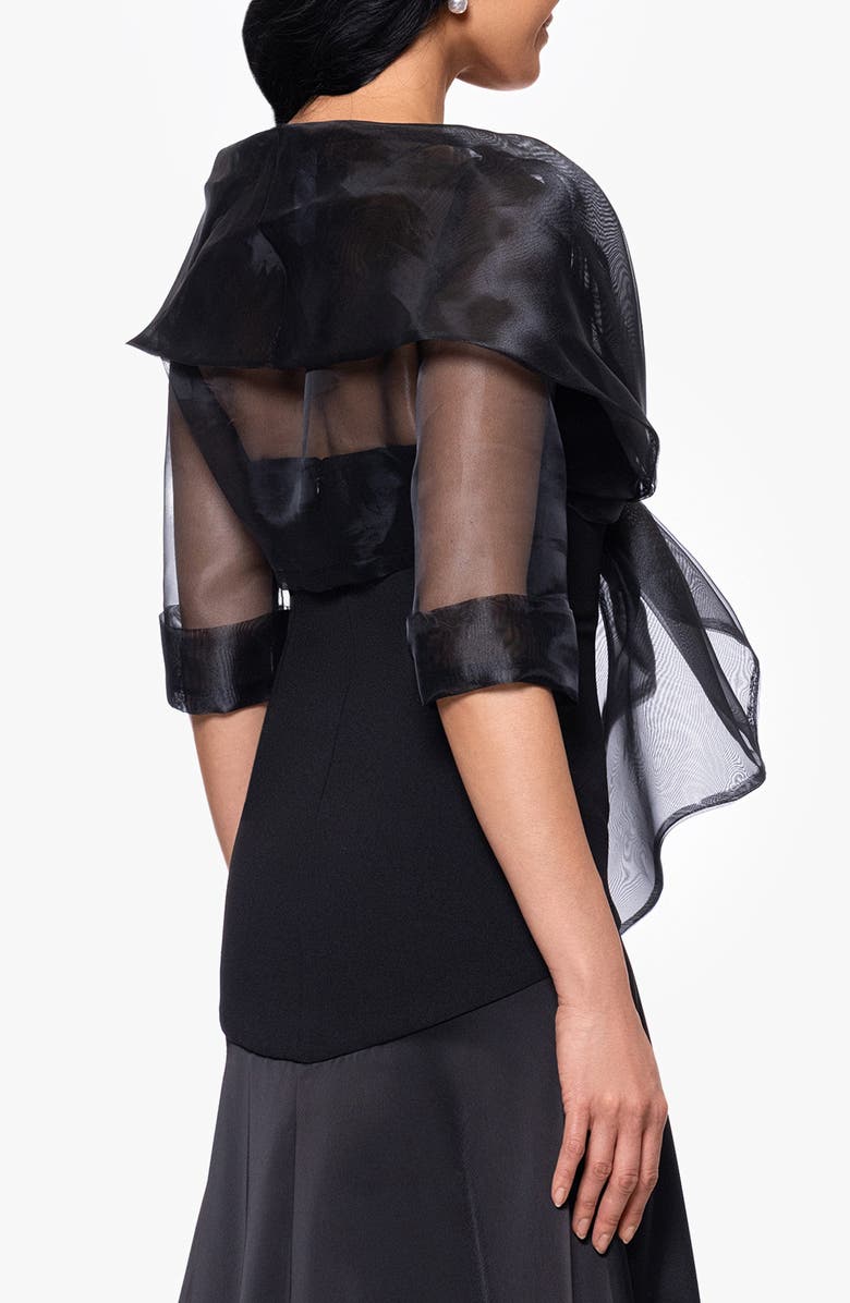 Betsy & Adam Organza Wrap Jacket, Alternate, color, Black