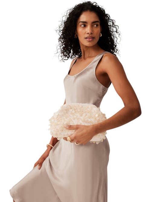 MINT VELVET MINT VELVET NEUTRAL SATIN SLIP DRESS