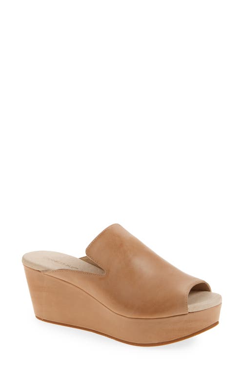 Chocolat Blu Whisper Platform Wedge Sandal In Sand Leather