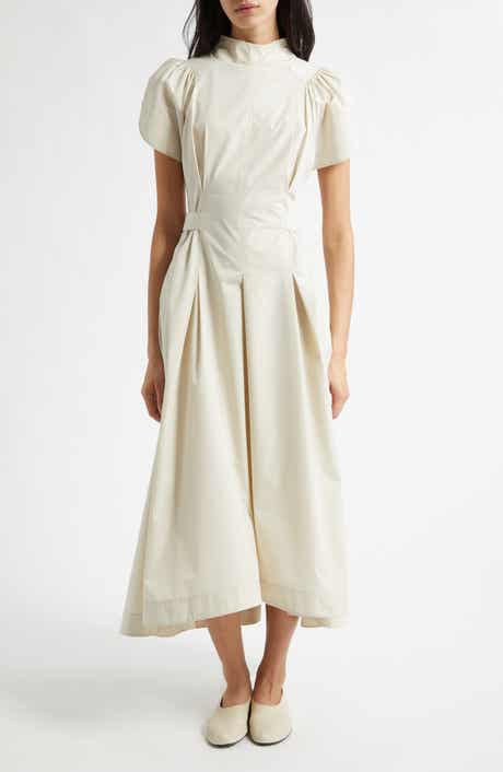 Puff Sleeve Midi Dress