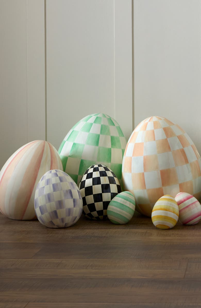 MACKENZIE CHILDS Mint Check Large Egg, Alternate, color, Green
