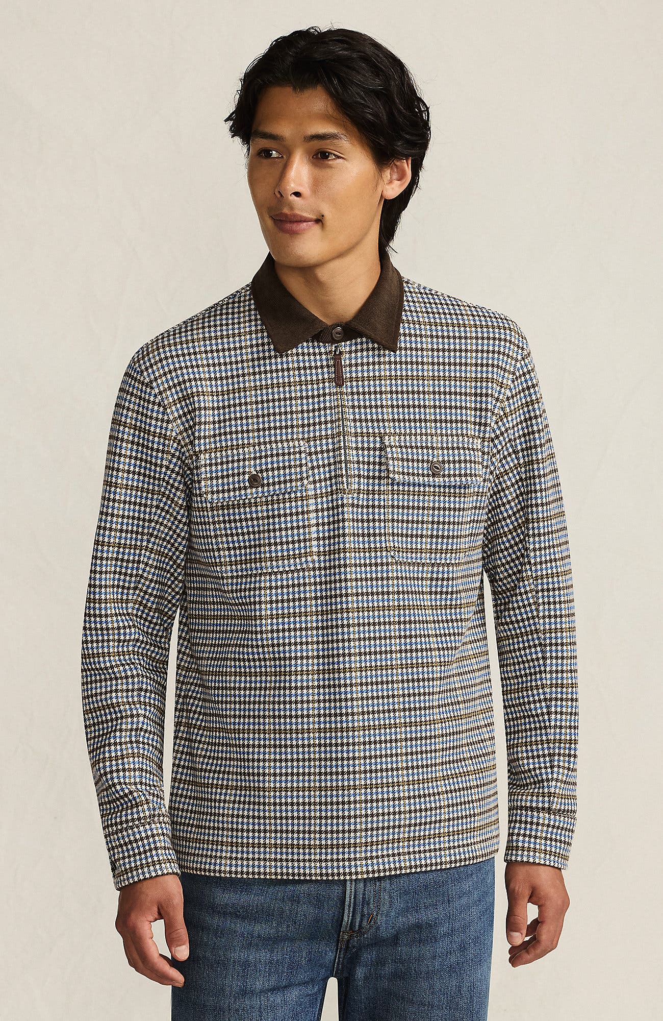 selected Ivory Latte/Brown Houndstooth