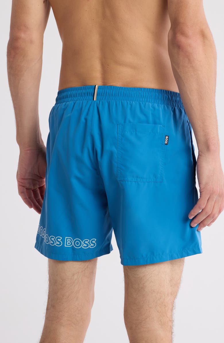 BOSS Recycled Polyester Dolphin Shorts, Alternate, color, Medium Blue