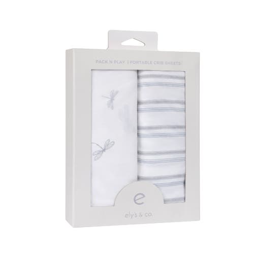 Mini Crib Sheet Baby Fitted Pack N Play In Dragonfly & Stripe