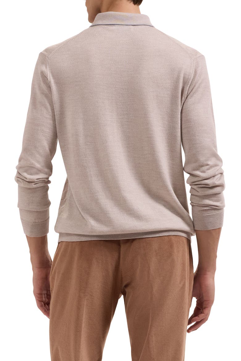 Silk & Merino Wool Polo Sweater, Alternate, color, CASHMERE