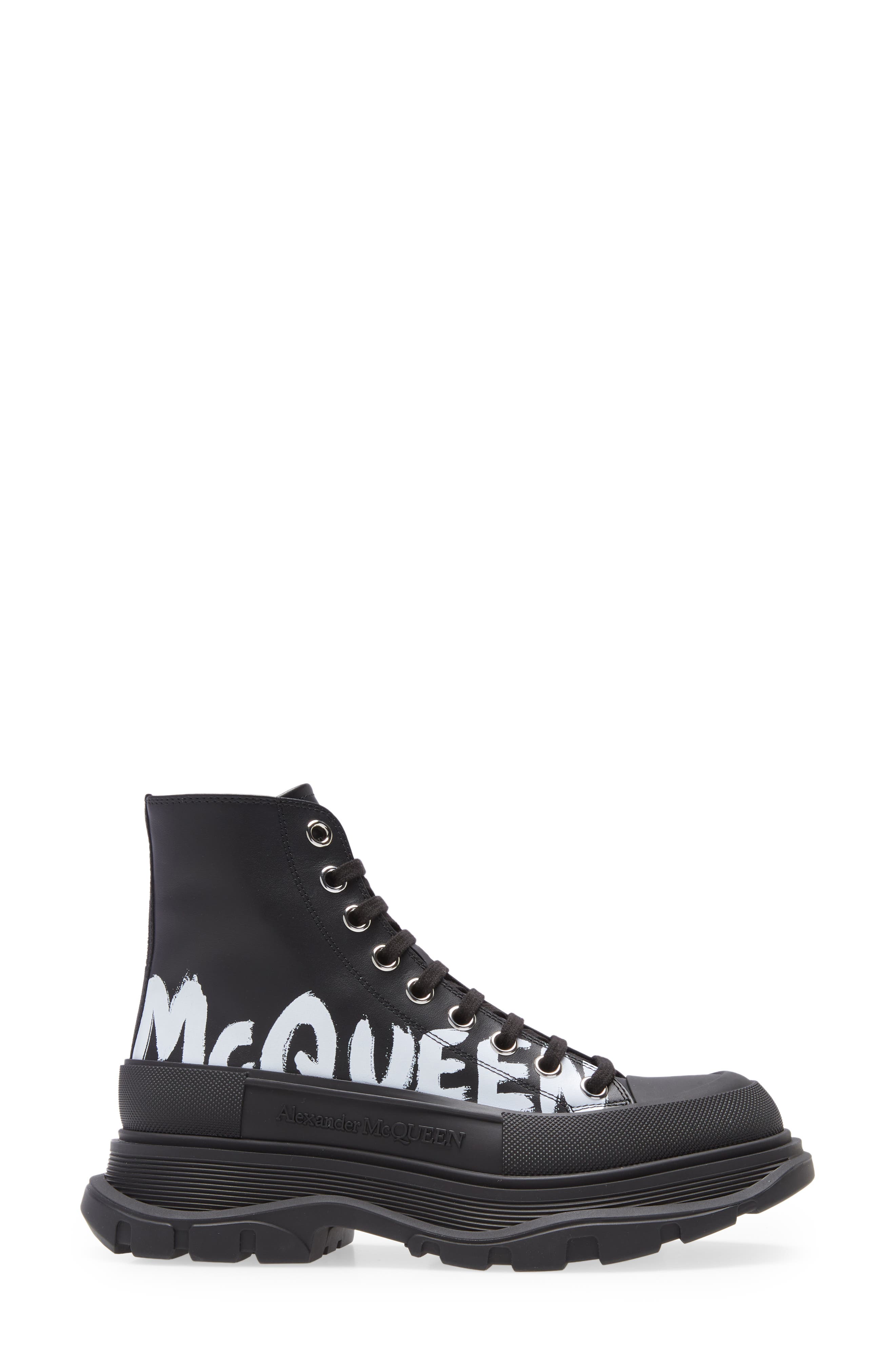 McQueen Tread Slick Graffiti High Top Sneaker, Alternate, color, 