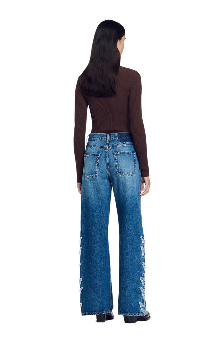 SANDRO Flared flame jeans, Alternate, color, 