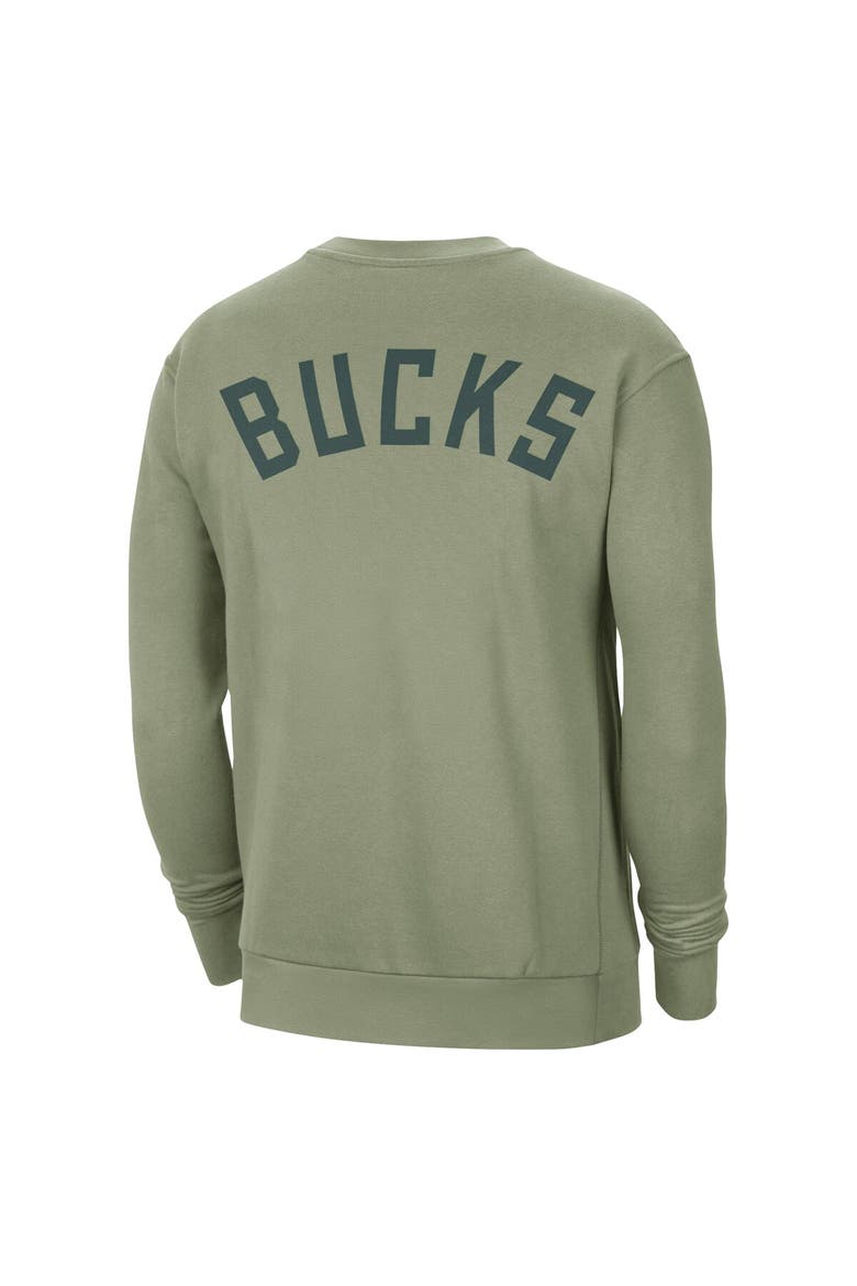 Men's Jordan Brand Green Milwaukee Bucks Courtside Statement Edition Heavyweight Pullover Sweatshirt, Alternate, color, Green