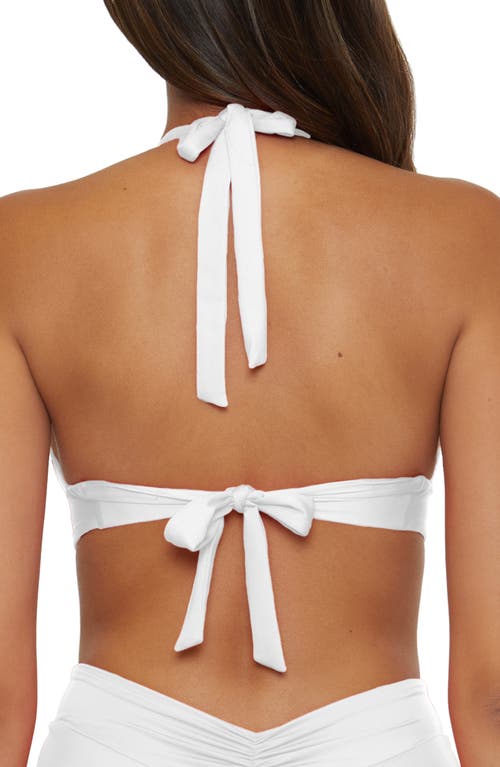 Shop Becca Shirred V-wire Halter Bikini Top In White